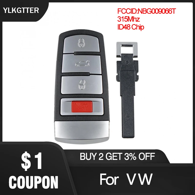 Умный дистанционный ключ брелок от машины YLKGTTER 315 МГц для Volkswagen VW Passat CC B6 B7 B7L R36