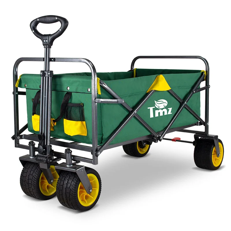 

Outdoor Trolley Camper Camp Car Folding Trolley Fishing Shopping Hand Buggy Trailer All Terrain Bearing Wheel Large Capacity