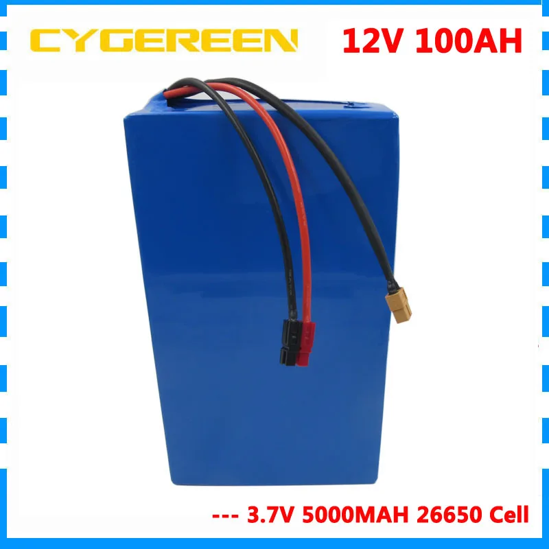 500W 12V 100AH, фара для электровелосипеда в комплект литий-ионный батарей 12V 100AH для детей возрастом от 12V 3S литий-ионный аккумулятор с 5A зарядное устройство