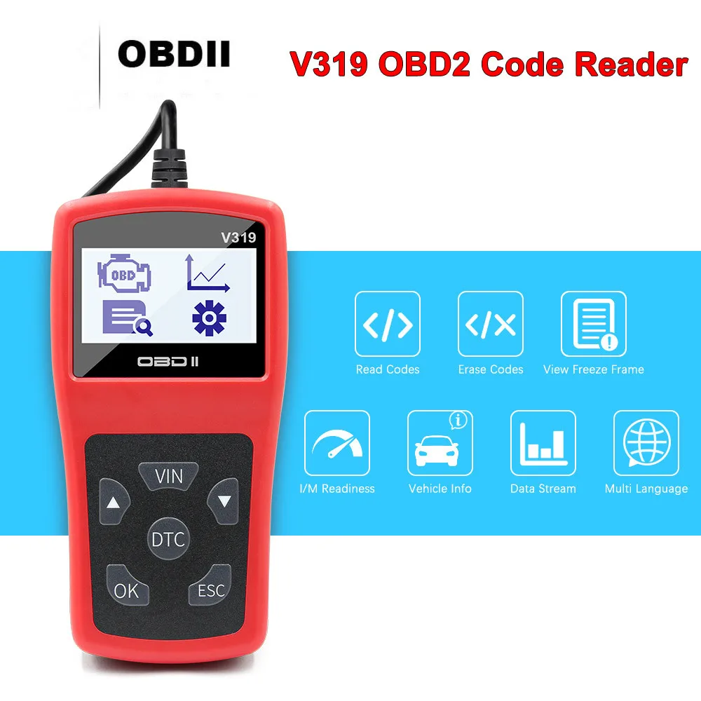 Автомобильный диагностический инструмент OBD2 считыватель кодов OBD V319 ELM327