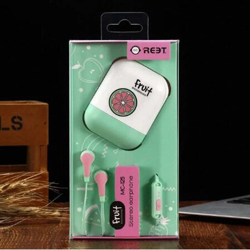 Симпатичные разноцветные наушники с изображением фруктов и конфет вкладыши 3 5 мм