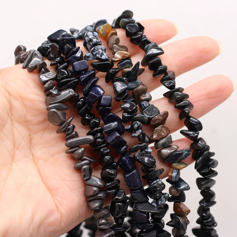 

Natural Semi-precious Chip Beads Snowflow Tourmaline Stone 5-8mm For DIY Necklace Earrings Accessories Gift Length 40cm