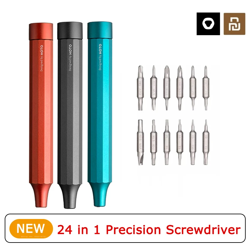 

NEW HOTO Fine Repair Screwdriver Portable Household Tools 24 in1 S2 Steel Bit Small Things Precision Repair