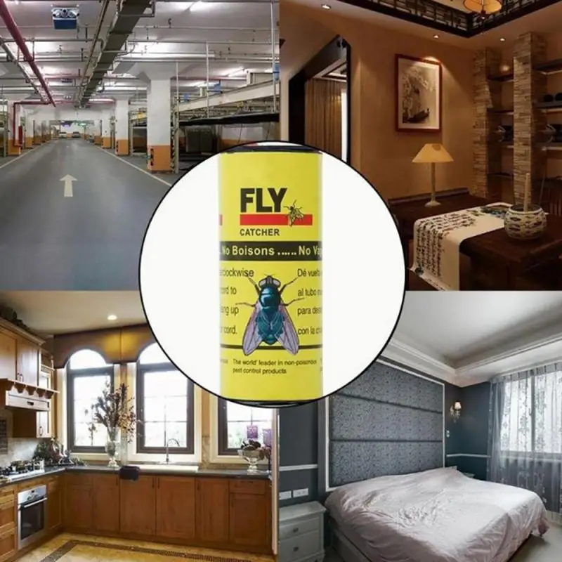 4 рулона липкой летучей бумаги устраняющие мухи насекомые домашний сад ловушка