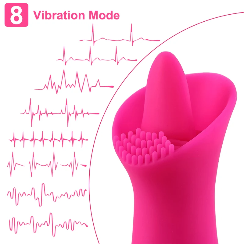 8 режимов лизание языка вибратор точка G Стимулятор клитора Массажер Для Сосков