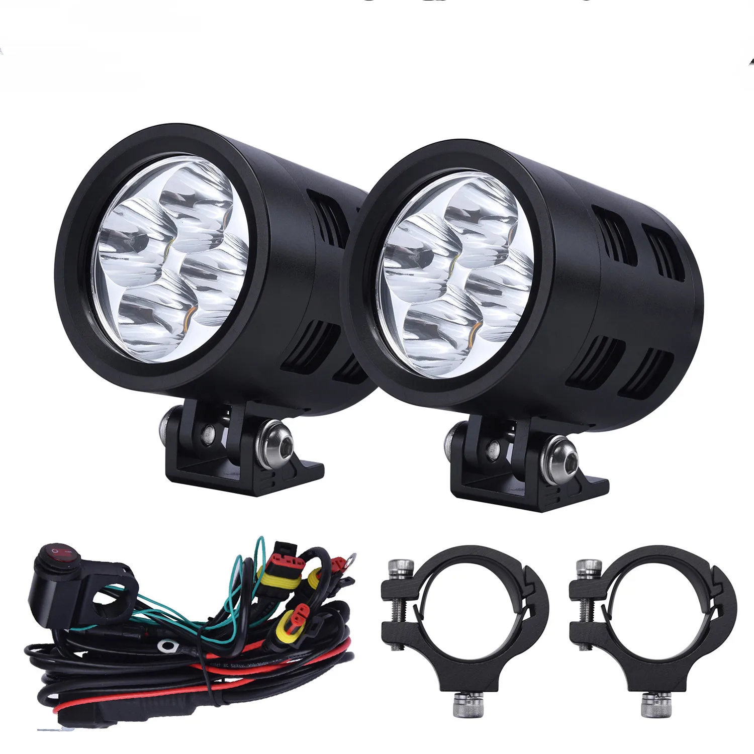 2lights with Harness LDDCZENGHUITEC дизайн! Автосигнализация с супер высокой Мощность мотоциклетных гонок светодиодный светильник головной светильник 12 В 40 Вт 4200LM белый+ желтый туман светильник - Цвет: 2lights with Harness