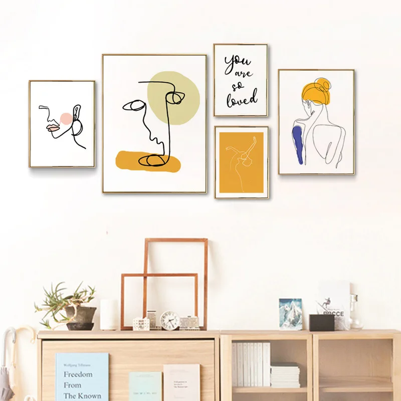 

Abstract Line Canvas Painting Wall Art Minimalist Print Painting Nordic Posters Woman Body Picture Modern Living Room Decor