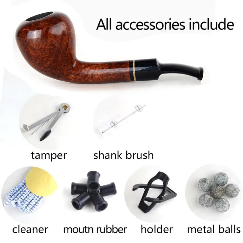 Деревянные трубки для курения Briar деревянная труба Гладкие трубы дымовая табака