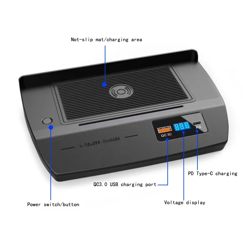 

15W fast car QI wireless charger phone charger charging panel charging holder for Honda Civic 2016 2017 2018 2019 2020