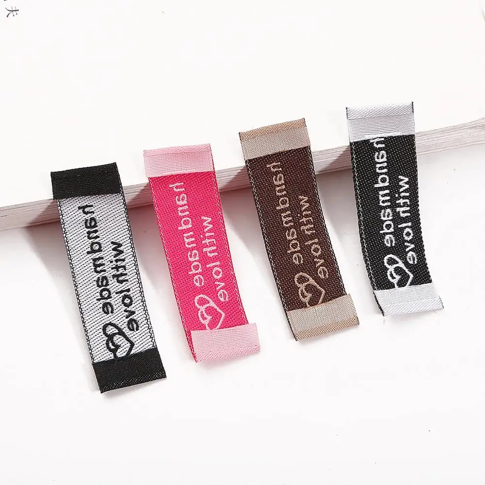 Фото Новое поступление 20 шт./лот 50x15 мм этикетки ручной работы тканые печатные этикетки для одежды этикетки DIY бирки для рукоделия Швейные аксессуары №5