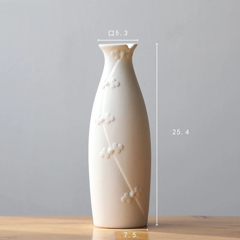 

1pc Chinese Cheongsam Design Vase White Ceramic Vase Porcelain Flower Vase Hydroponic Container For Home Wedding Decor