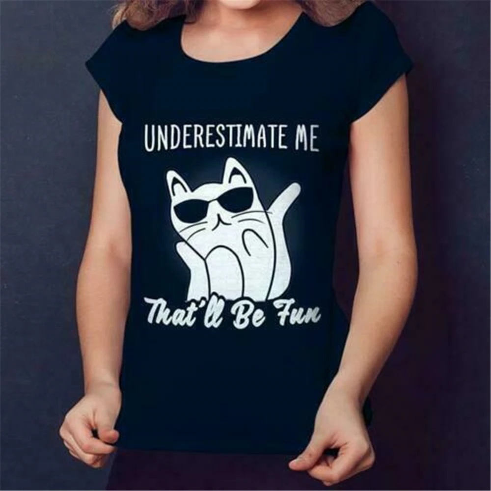 Забавный кот недооценка меня что будет забавно Мужская футболка черный хлопок S