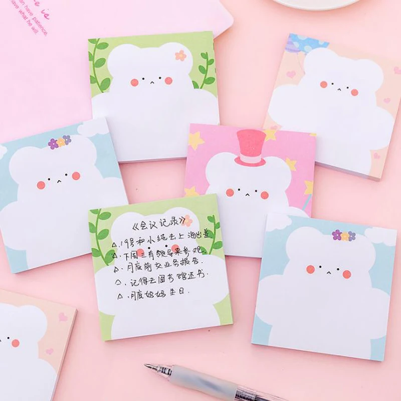 1 шт. Kawaii корейские канцелярские товары яркий цвет белый медведь бумага N Times