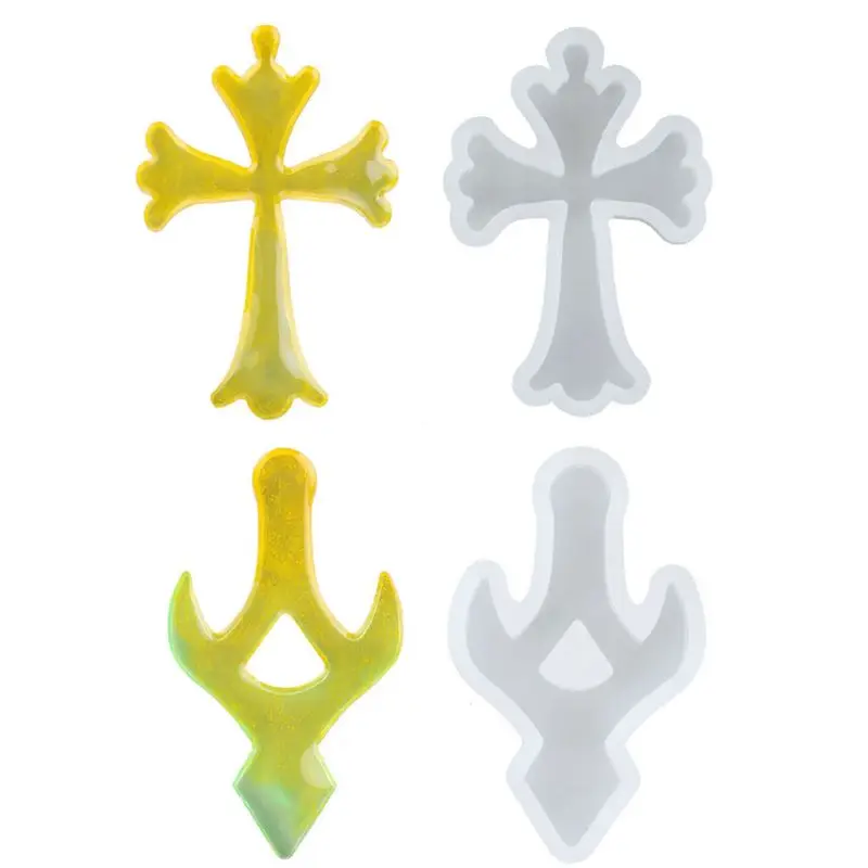 

10Pcs/Set Silicone Mold Mirror Cross DIY Cross Jewelry Pendant Making Tool Craft