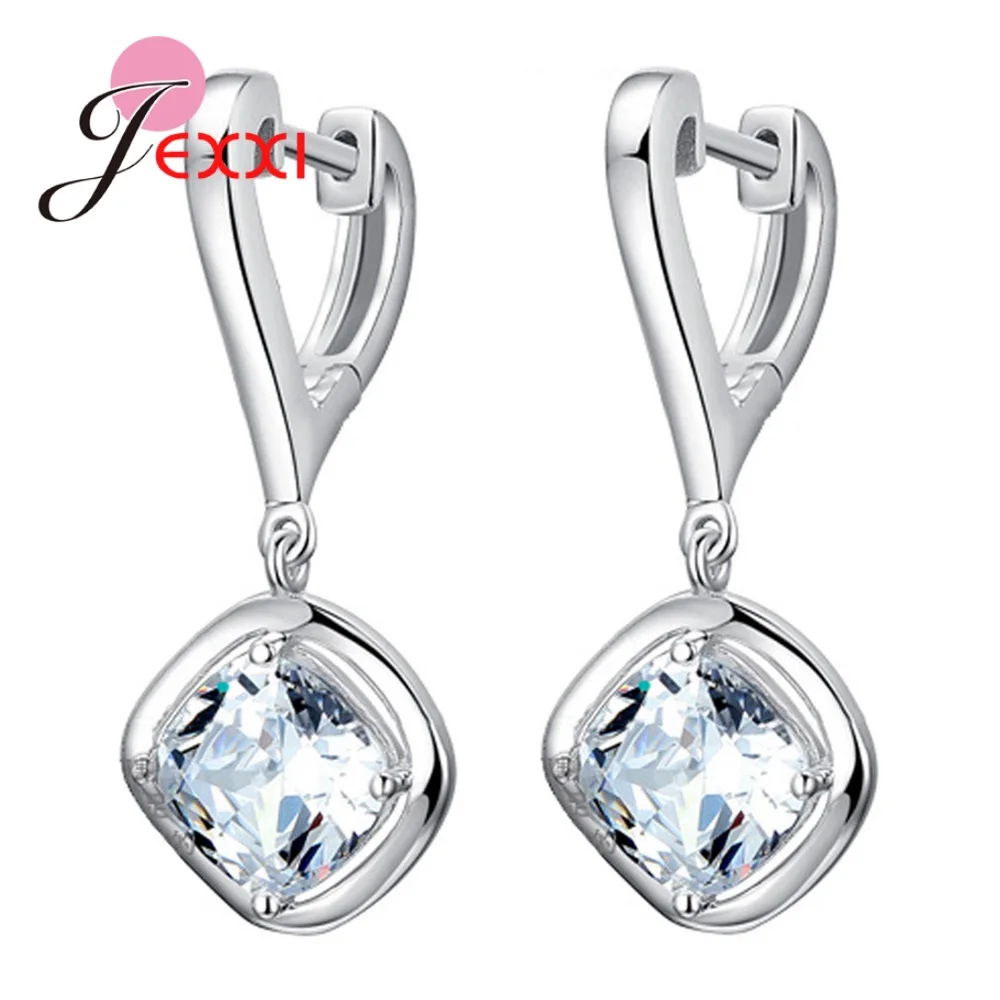 

Korean Trend CZ Crystal 925 Sterling Silver AAA Cubic Zirconia Drop Earrings For Women Boutique Party Jewelry Gift