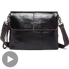 Сумка-мессенджер мужская из натуральной кожи, большая