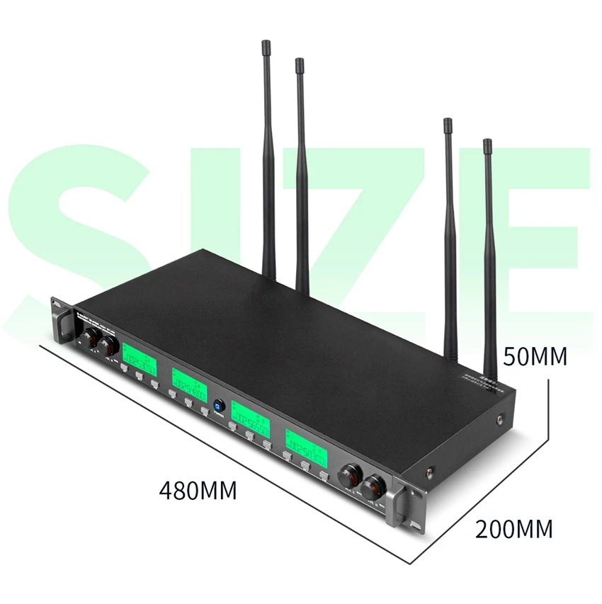 구매 1 세트 4 채널 금속 무선 마이크 200M 전송 전문 마이크 뮤직 스튜디오 MK010F 용