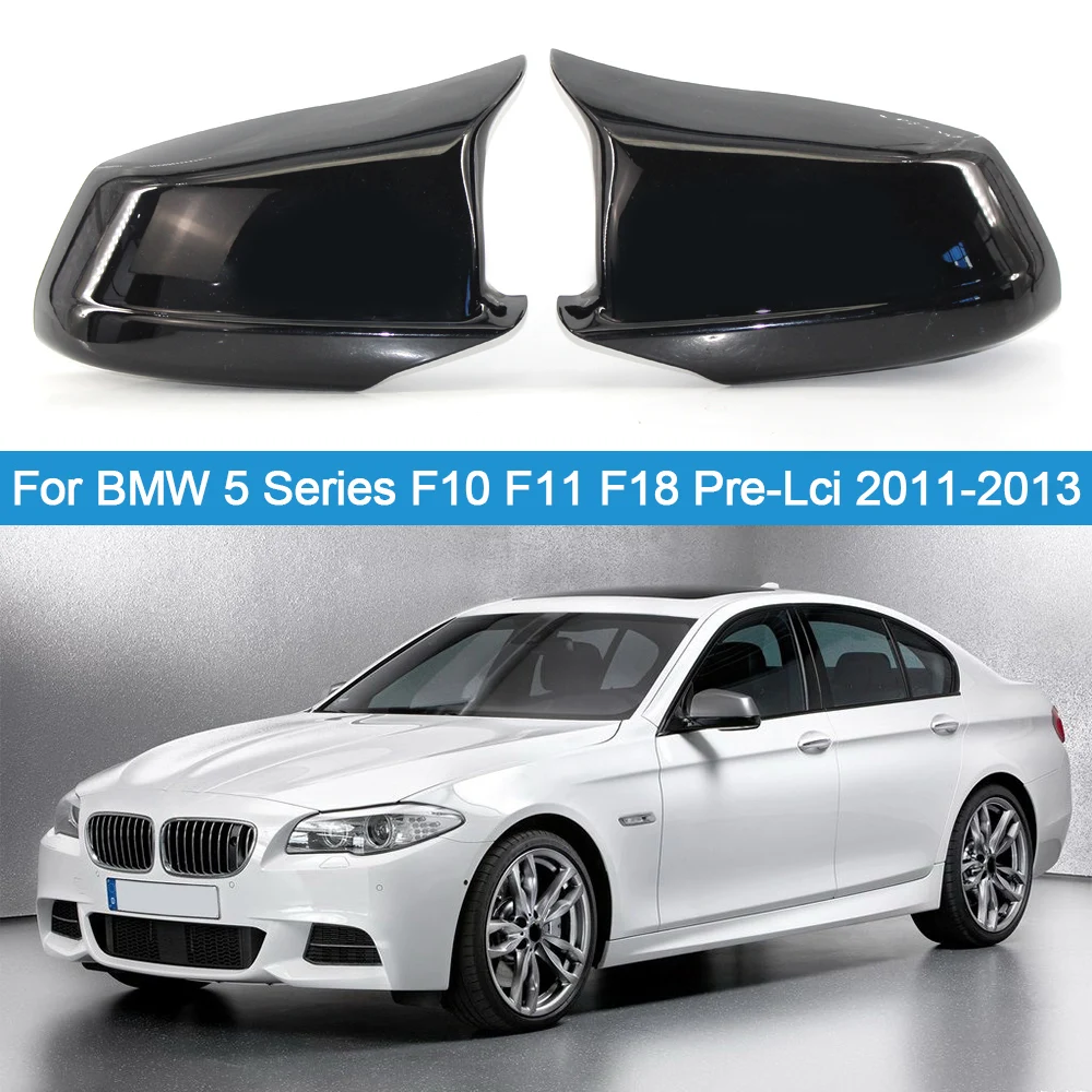 

1Pair Car Mirror Caps Replacement Side Mirror Caps Rear Door Wing Rear-View Shell For BMW 5 Series F10 F11 F18 Pre-Lci 2011-2013