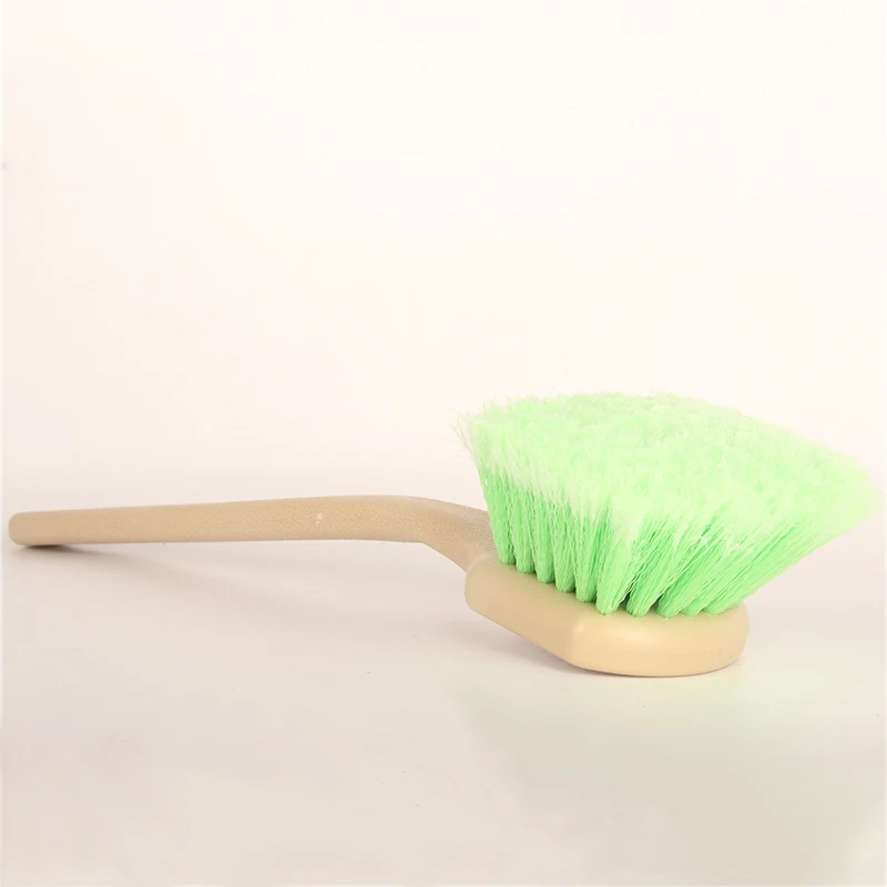 curved long handle Новинка, 1 шт., длинная ручка, мягкий ворс, не царапается, щетка для шин, прямая/изогнутая, специальный дизайн, щетка для чистки автомобильных шин и ковров - Цвет: curved long handle