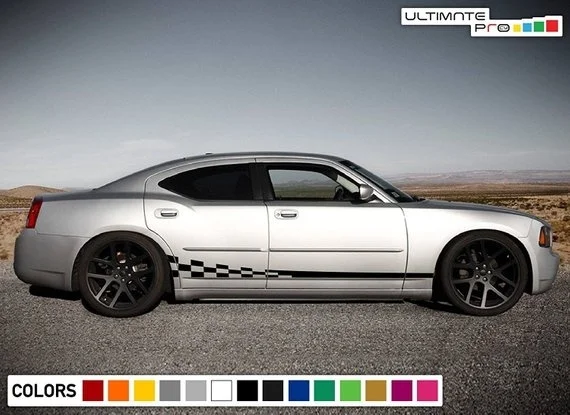 Для 1 набора/2 шт Наклейка виниловая боковая волнистая отделка полосатый комплект