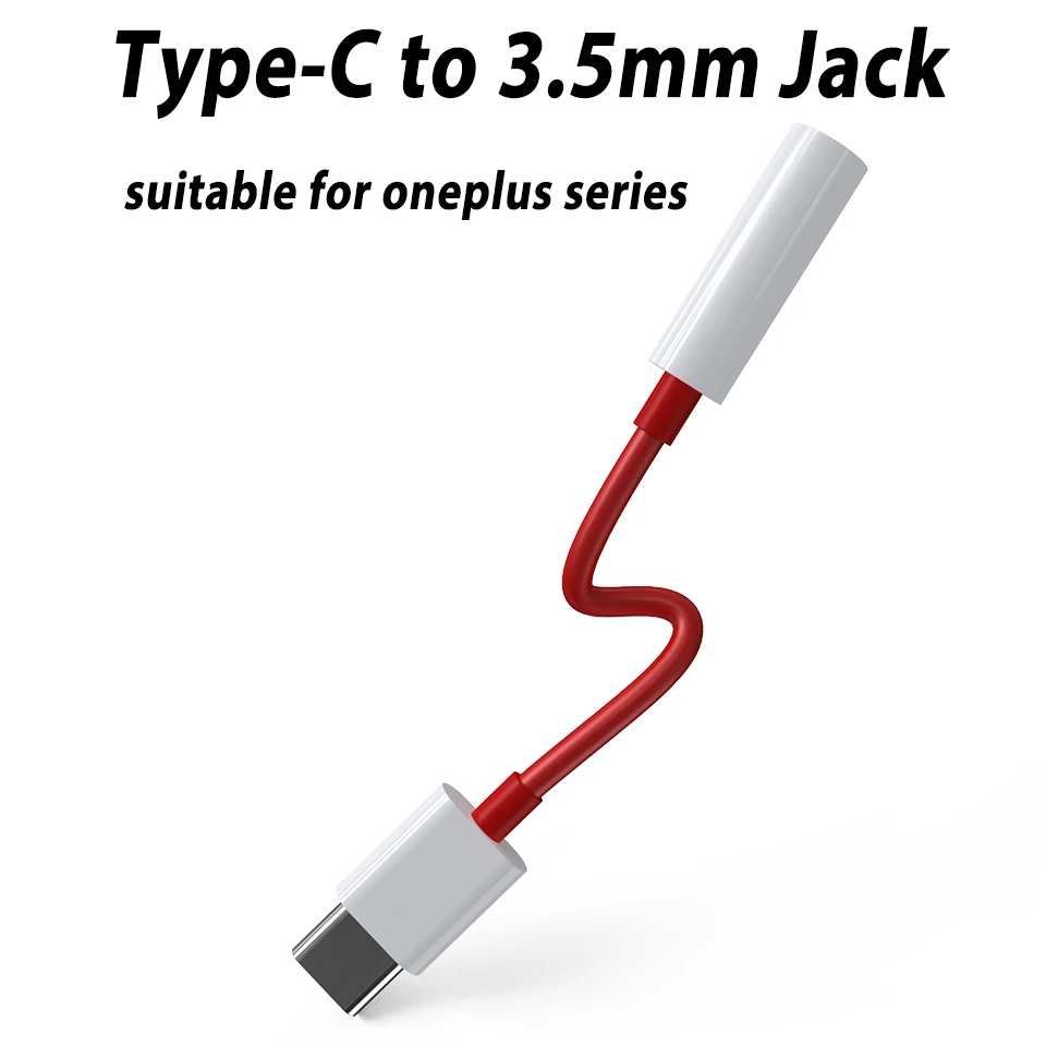 Original USB Type C To 3.5mm Earphone Jack Cable Aux Audio Adapter For Oneplus 7T 6T 6 7 Pro 8 Plus Type-C USB-C Converter Cabo | Мобильные