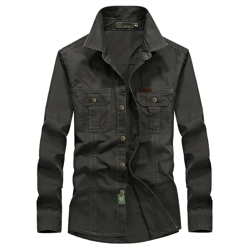 

Free Shipping Big Size 2021 Men Japanese Fashion Retro Denim Shirt Desert Black Mens Long Sleeve Shirt Slim Casual Work Clothes