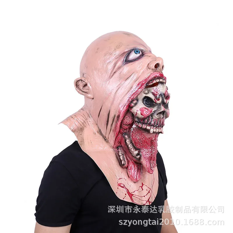 

Bloody Zombie Mask Melting Face Latex Costume Walking Dead Halloween Scary New Drop Shipping