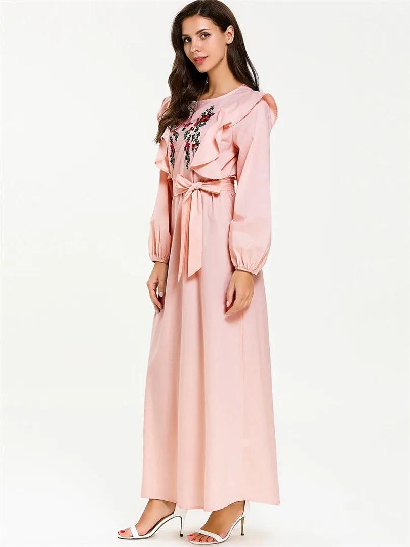 Длинное платье макси для молодых девушек розовые повседневные платья с