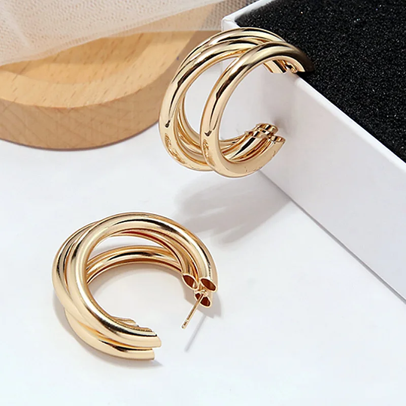 

Hoop Earring 2021 Trendy Fashion Minimalist Circle Piercing Personality Necklace For Party Women Jewelry