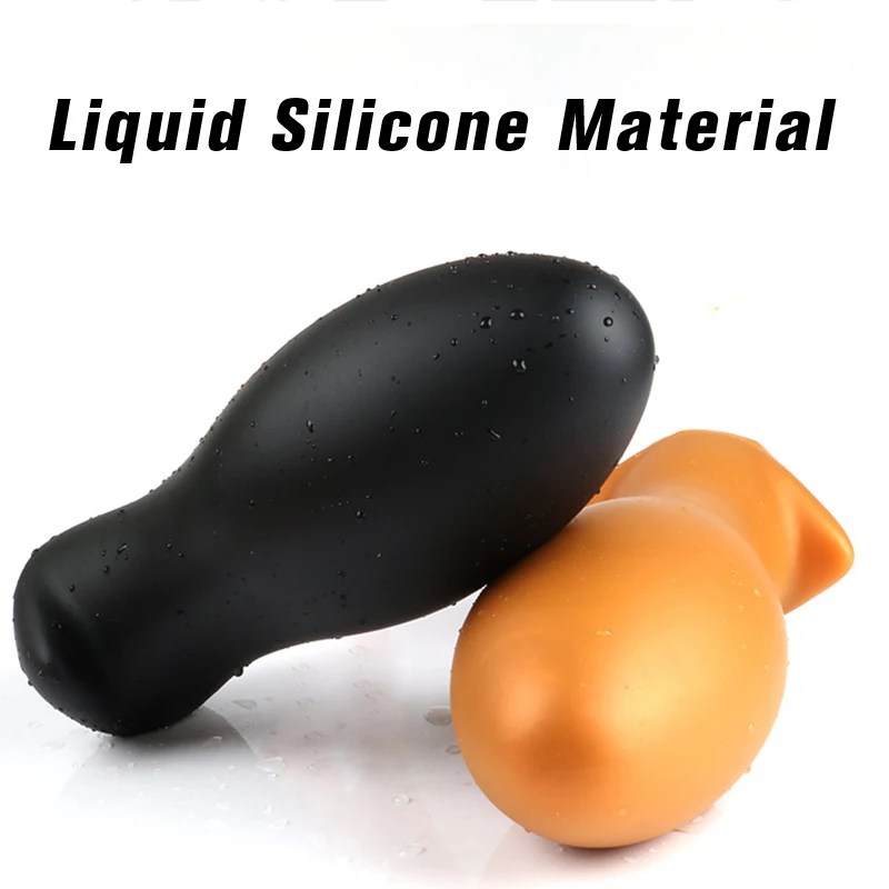 Анальная пробка Dragon Egg огромная для взрослых жидкий силикон игрушка анального
