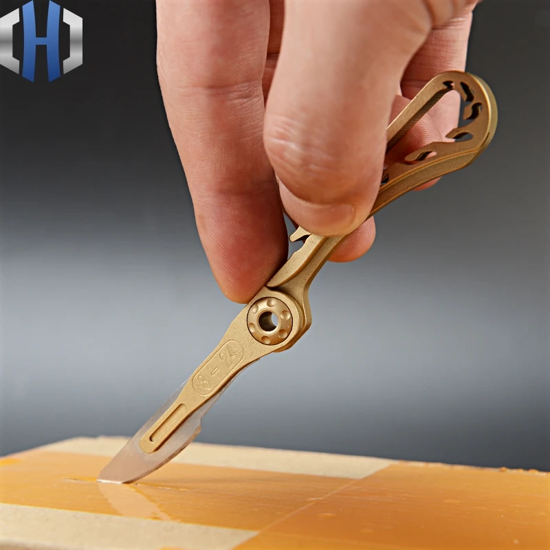 Латунный нож-брелок острый практичный портативный для курьера повседневного