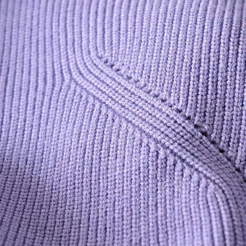 Модный женский винтажный однотонный эластичный вязаный свитер ZRN 2020 укороченный