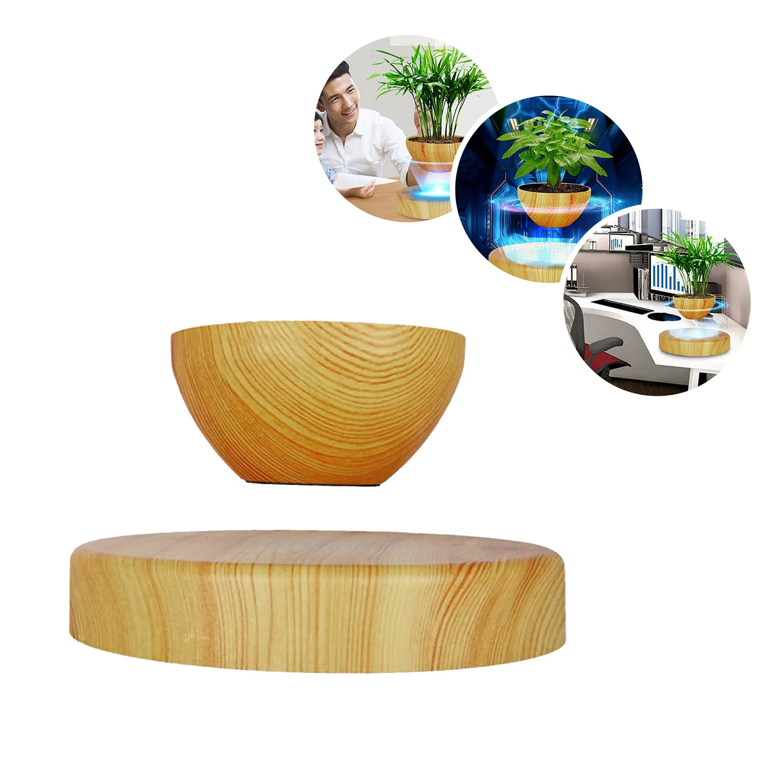 

Creativity Levitating Plant Pots Air Floating Spinning Magnetic Suspension Air Plant Pot Home Office Flower Pots For Decorations