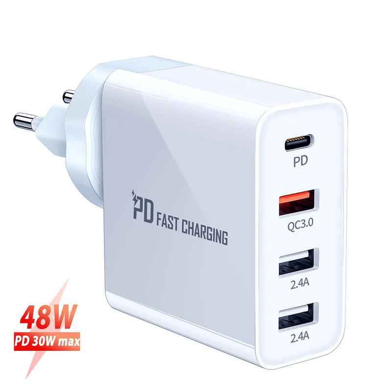 

Портативное Сетевое зарядное устройство с 4 USB-портами, 48 Вт