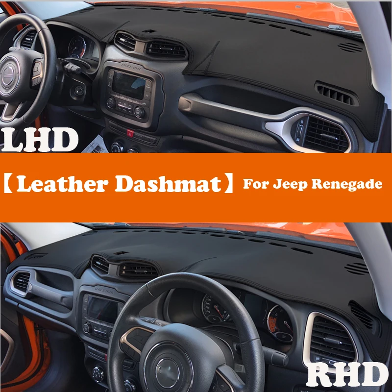 

Leather Dashmat Accessories Car-Styling Dashboard Covers Pad Dash Mat Sunshade For Jeep Renegade BU 2014 2015 2016-2018 2019