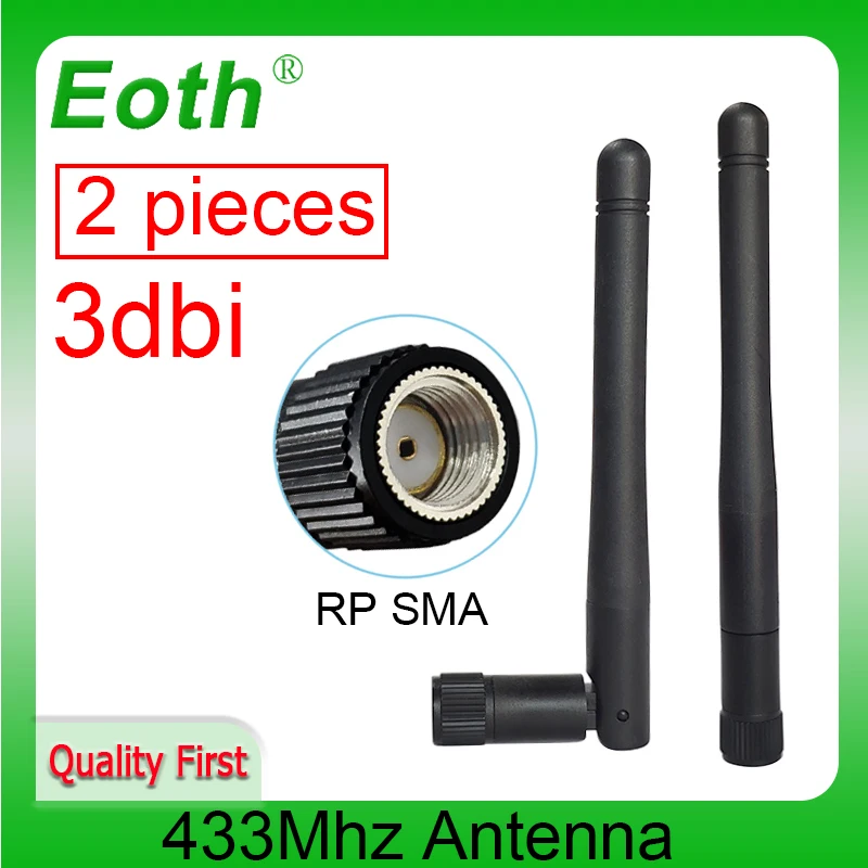 

EOTH 2pcs 433mhz antenna 3dbi sma female lora antene pbx iot module lorawan signal receiver antena high gain
