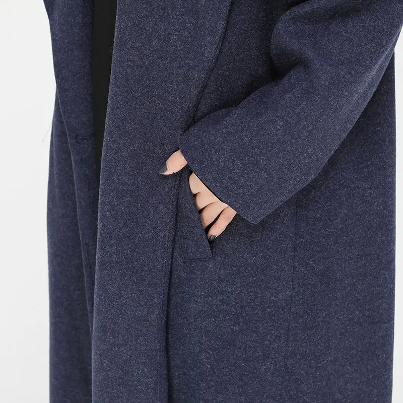 

XITAO Long Vintage Blends Women Fashion Original Independent Design Elegant 2019 Autumn Single Button Minority Blends GCC2413