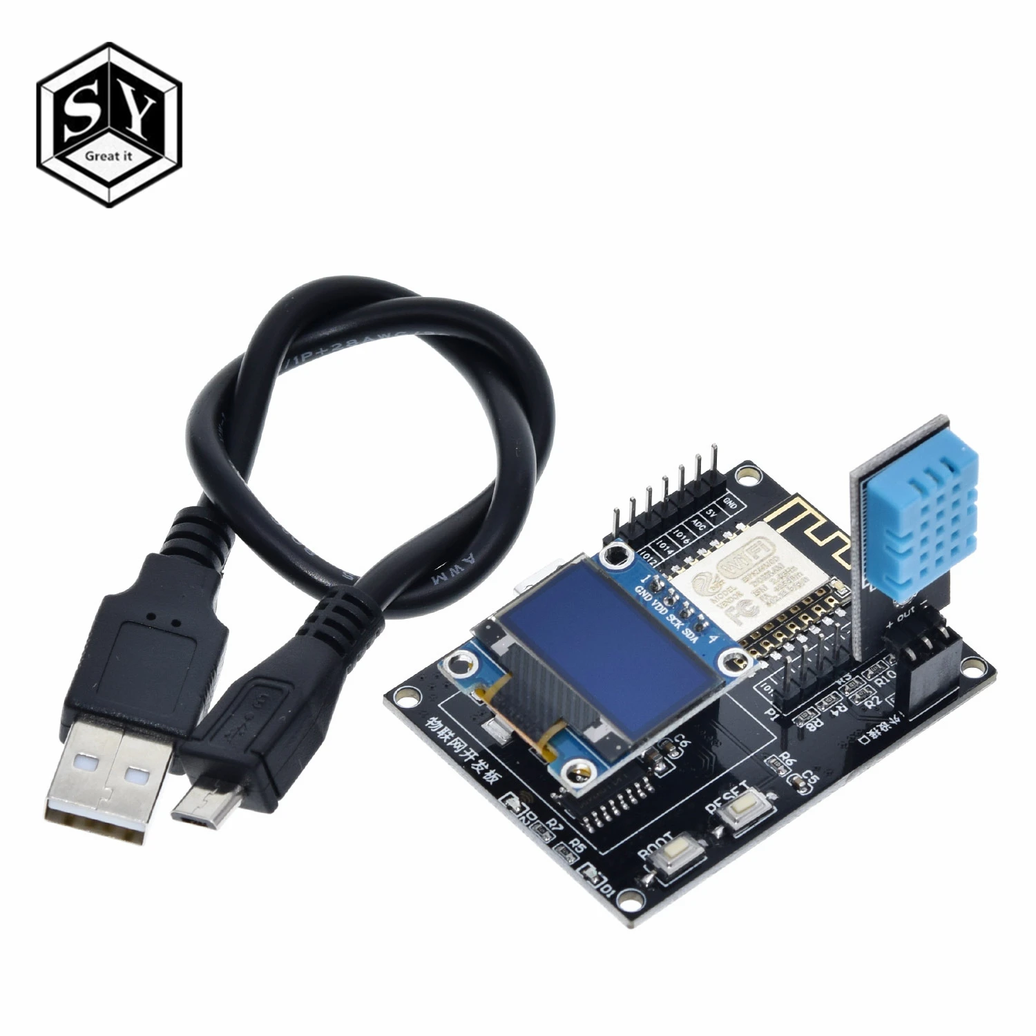 ESP8266 IoT макетная плата + DHT11 Температура и влажность 0 96 oled-дисплей SDK