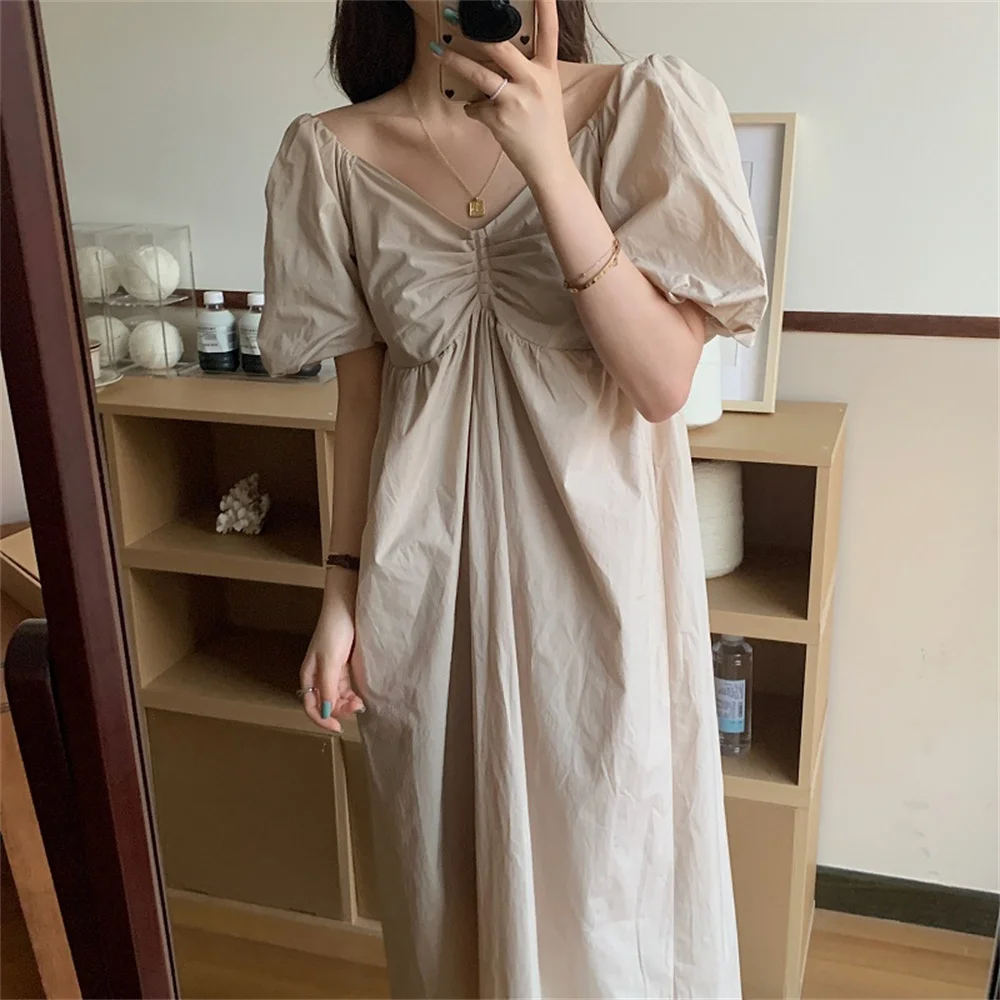 

Женское прямое длинное платье Alien Kitty, элегантное однотонное винтажное платье с V-образным вырезом для выпускного вечера, лето