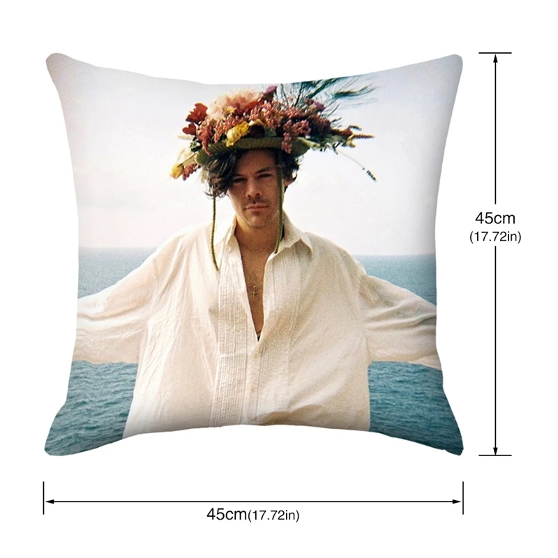 

New Arrival Nice Harry Styles Pillow Cover Bedroom Home Office Decorative Pillowcase Square Zipper Satin Soft Cover