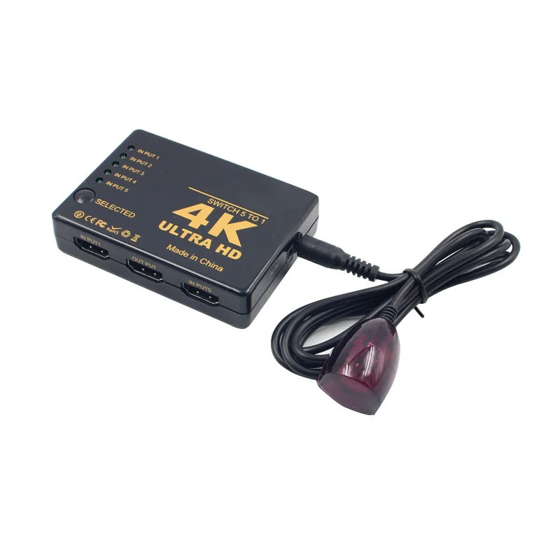 Mini 3D 1080p 5 портов 4K HDMI-совместимый Переключатель Селектор сплиттер концентратор +