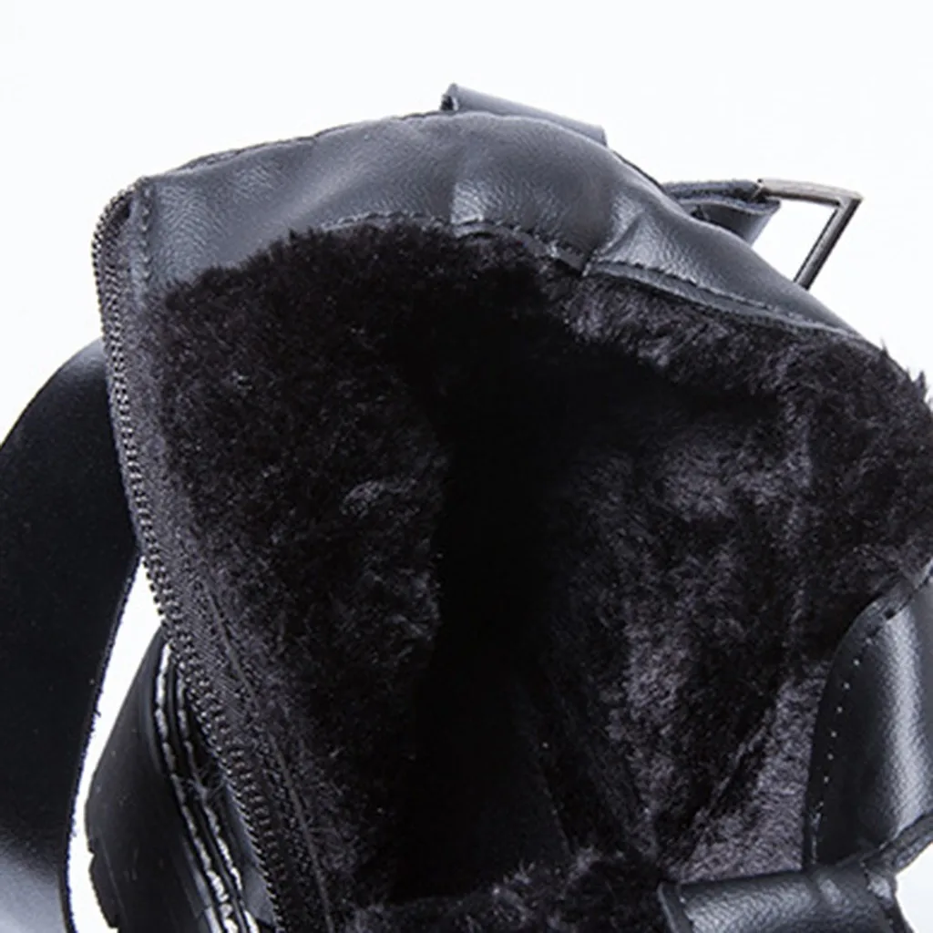 Модные кроссовки женские ботильоны Сезон Зима обувь на платформе с ремешком и