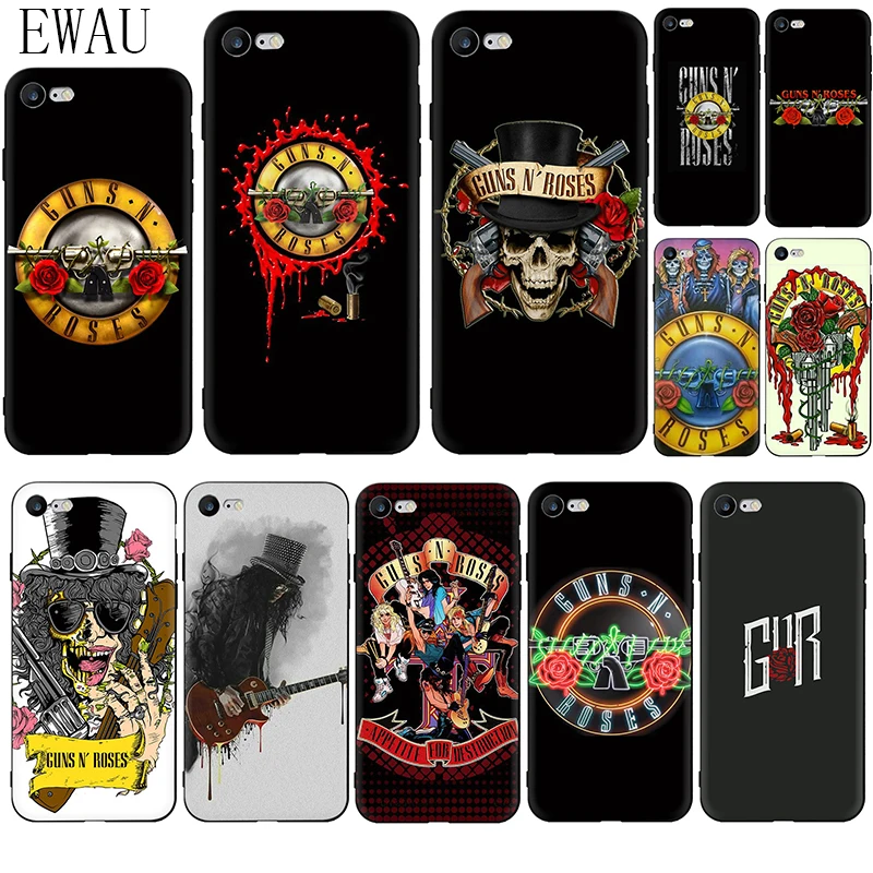 Силиконовый чехол для телефона EWAU Guns n Roses iphone 5 5s SE 2020 6 6s 7 8 plus X XR XS 11 12 Pro Max