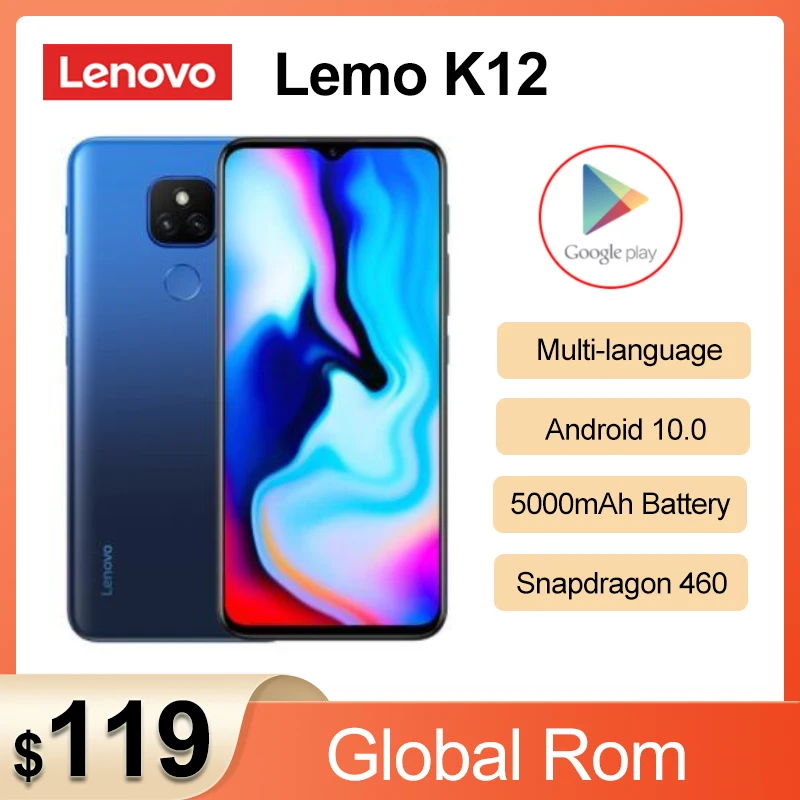 

Смартфон Lenovo Music Lemon K12 мобильный телефон, 4 + 64 ГБ, экран 2020 дюйма, процессор Snapdragon 6,5, аккумулятор 460 мАч, камера 48 МП, Android 10, 5000