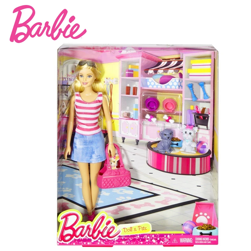 

Original Barbie Pet Set Dolls with Accessories Toys for Children Boneca Brinquedo Baby Doll Kids Toys for Girls Brthday Gift