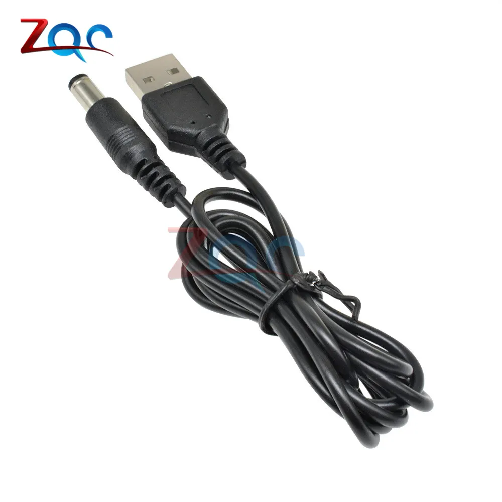 USB на 5 х2 1 мм адаптер постоянного тока 0 8 м кабель источник питания|5.5 x 2.1 male|dc male