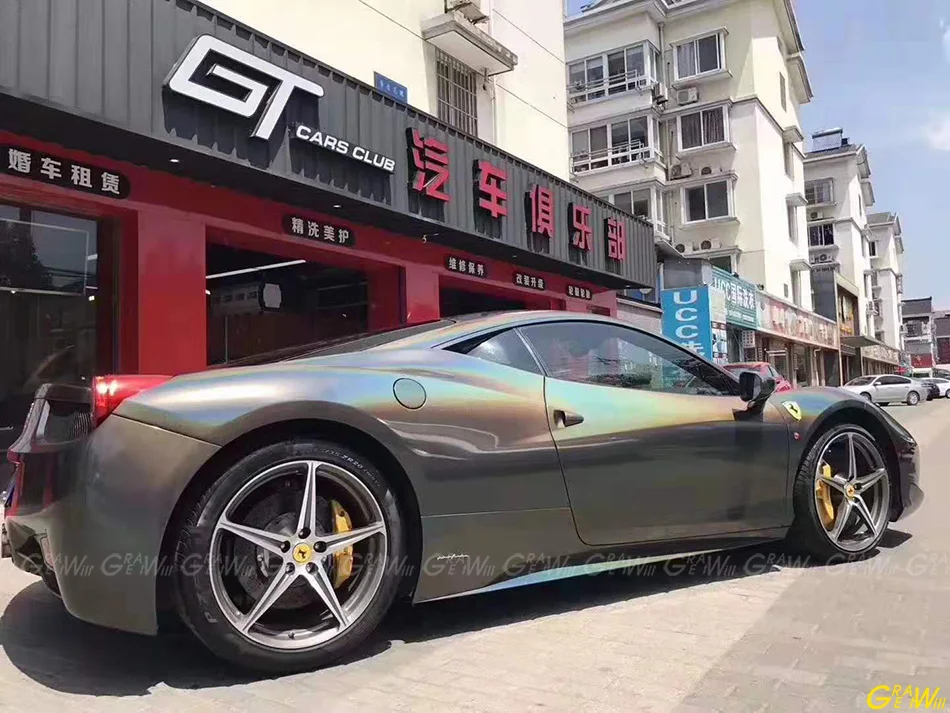 Серый глянцевый флип психоделическая виниловая оберточная пленка спуск воздуха