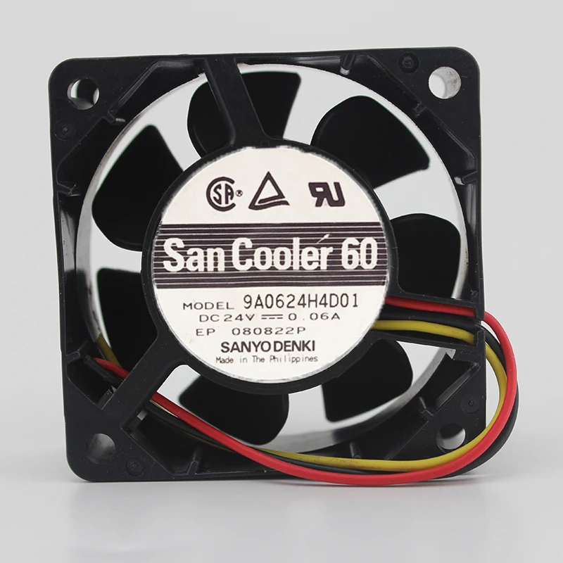 Оригинал для Sanyo 9A0624H4D01 6 см 6025 24 В 0.06A 60*60*25 мм 3 проводной осевой серверный инвертор