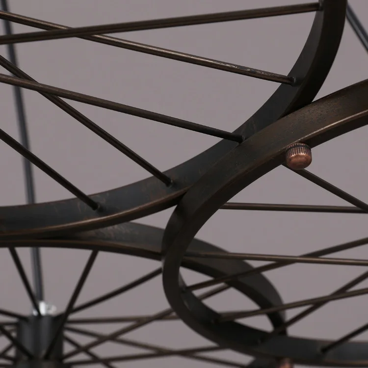 Винтажный Ретро-колесо набор подвесных светильников кованое железное