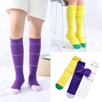 child girls long cotton sock for baby kids knee high socks toddlers spring autumn striped socks over knee infant girl socks